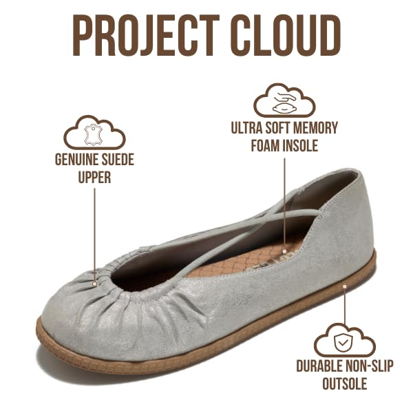 Project Cloud Women's | Genuine Leather Ballet Flats for Women | Memory Foam | Lightweight | Non-Slip - Cheers - Project Cloud - Sandals -Shop Project Cloud premium footwear Now!