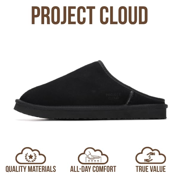 Project Cloud | "Chill" Mens House Slippers | Genuine Leather | Memory Foam | Lightweight | Non-Slip