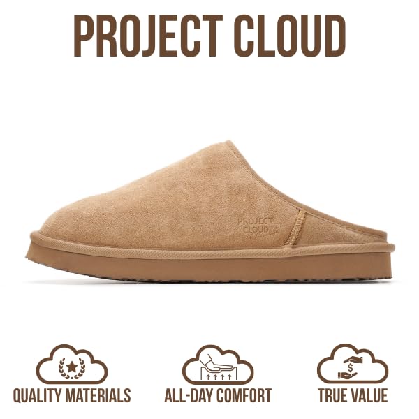 Project Cloud | "Chill" Mens House Slippers | Genuine Leather | Memory Foam | Lightweight | Non-Slip