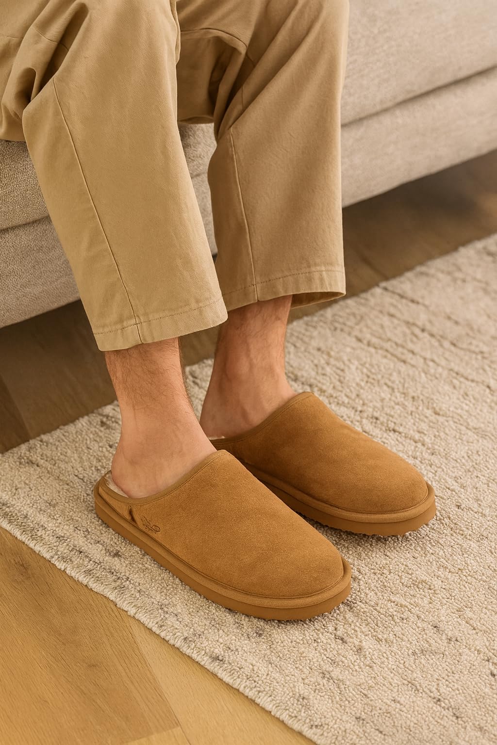 Project Cloud | "Chill" Mens House Slippers | Genuine Leather | Memory Foam | Lightweight | Non-Slip