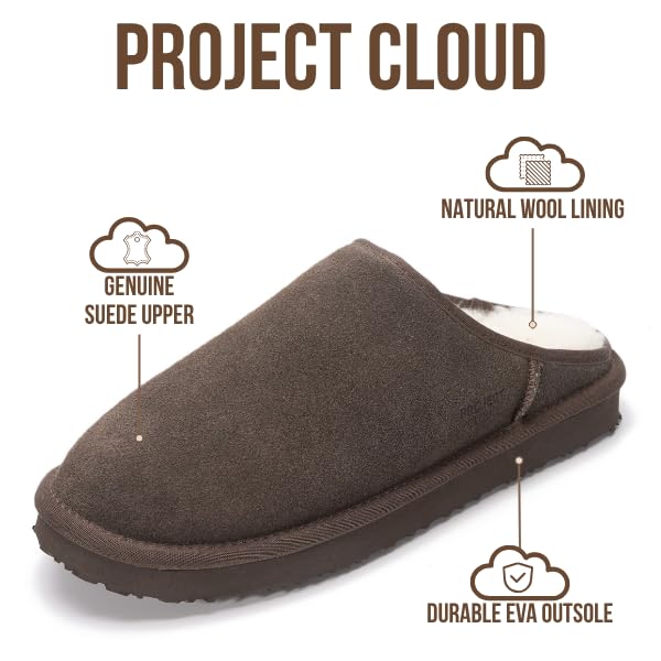 Project Cloud | "Chill" Mens House Slippers | Genuine Leather | Memory Foam | Lightweight | Non-Slip