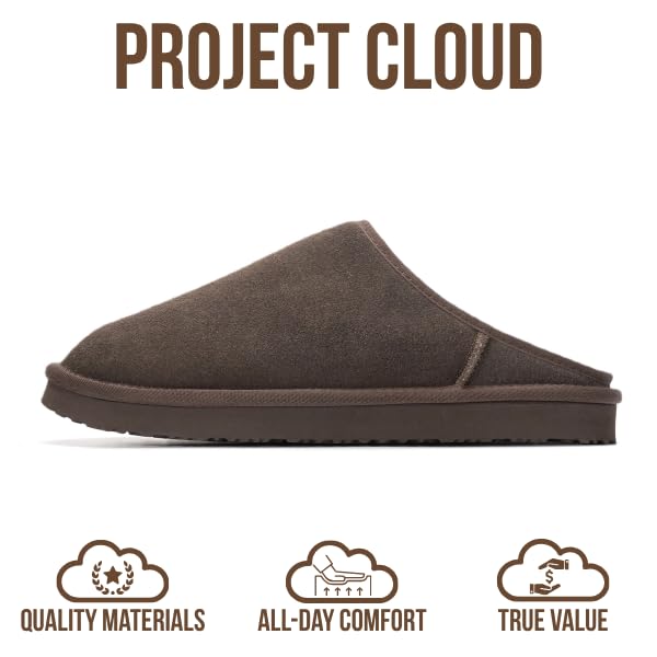 Project Cloud | "Chill" Mens House Slippers | Genuine Leather | Memory Foam | Lightweight | Non-Slip