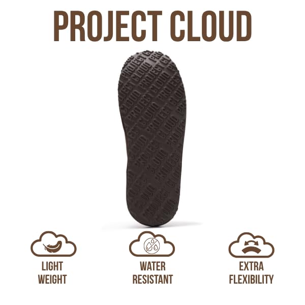 Project Cloud | "Chill" Mens House Slippers | Genuine Leather | Memory Foam | Lightweight | Non-Slip