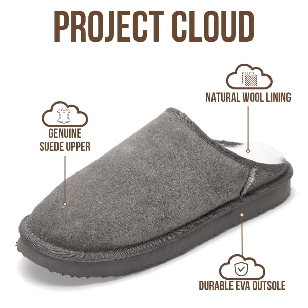 Project Cloud | "Chill" Mens House Slippers | Genuine Leather | Memory Foam | Lightweight | Non-Slip