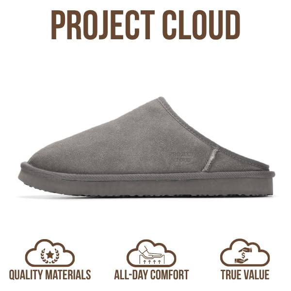 Project Cloud | "Chill" Mens House Slippers | Genuine Leather | Memory Foam | Lightweight | Non-Slip