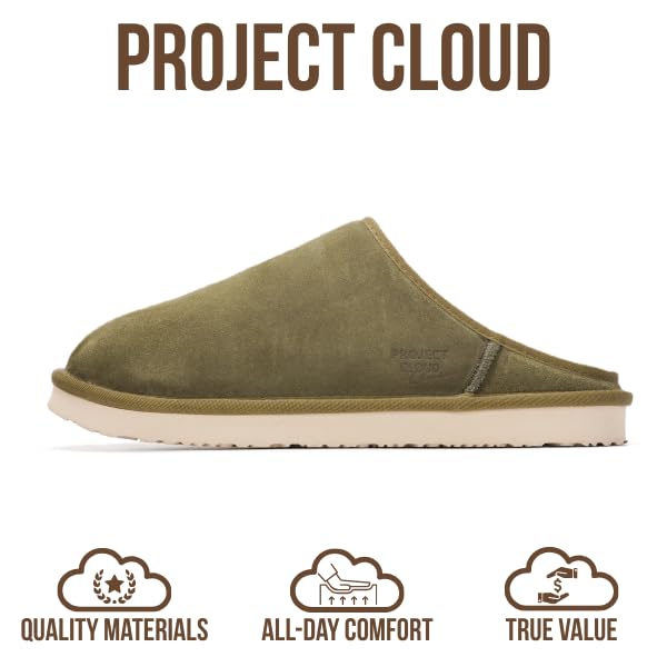 Project Cloud | "Chill" Mens House Slippers | Genuine Leather | Memory Foam | Lightweight | Non-Slip