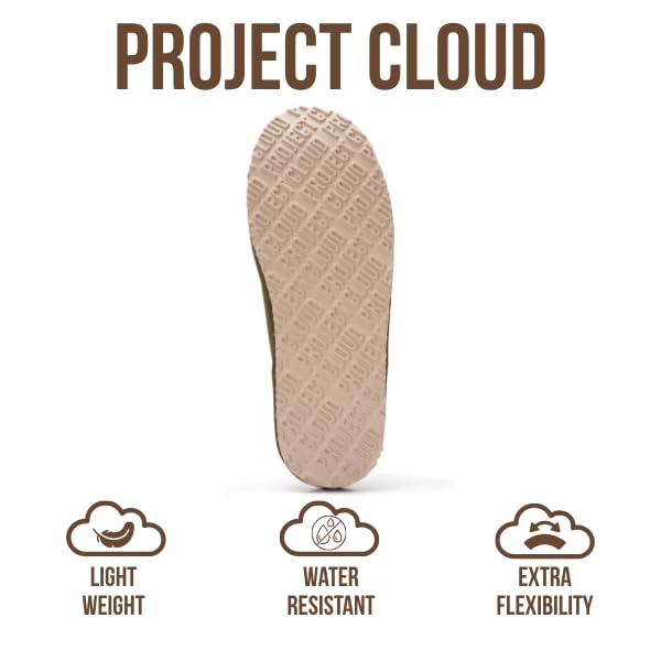 Project Cloud | "Chill" Mens House Slippers | Genuine Leather | Memory Foam | Lightweight | Non-Slip