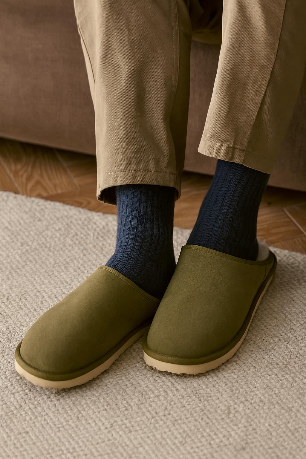 Project Cloud | "Chill" Mens House Slippers | Genuine Leather | Memory Foam | Lightweight | Non-Slip