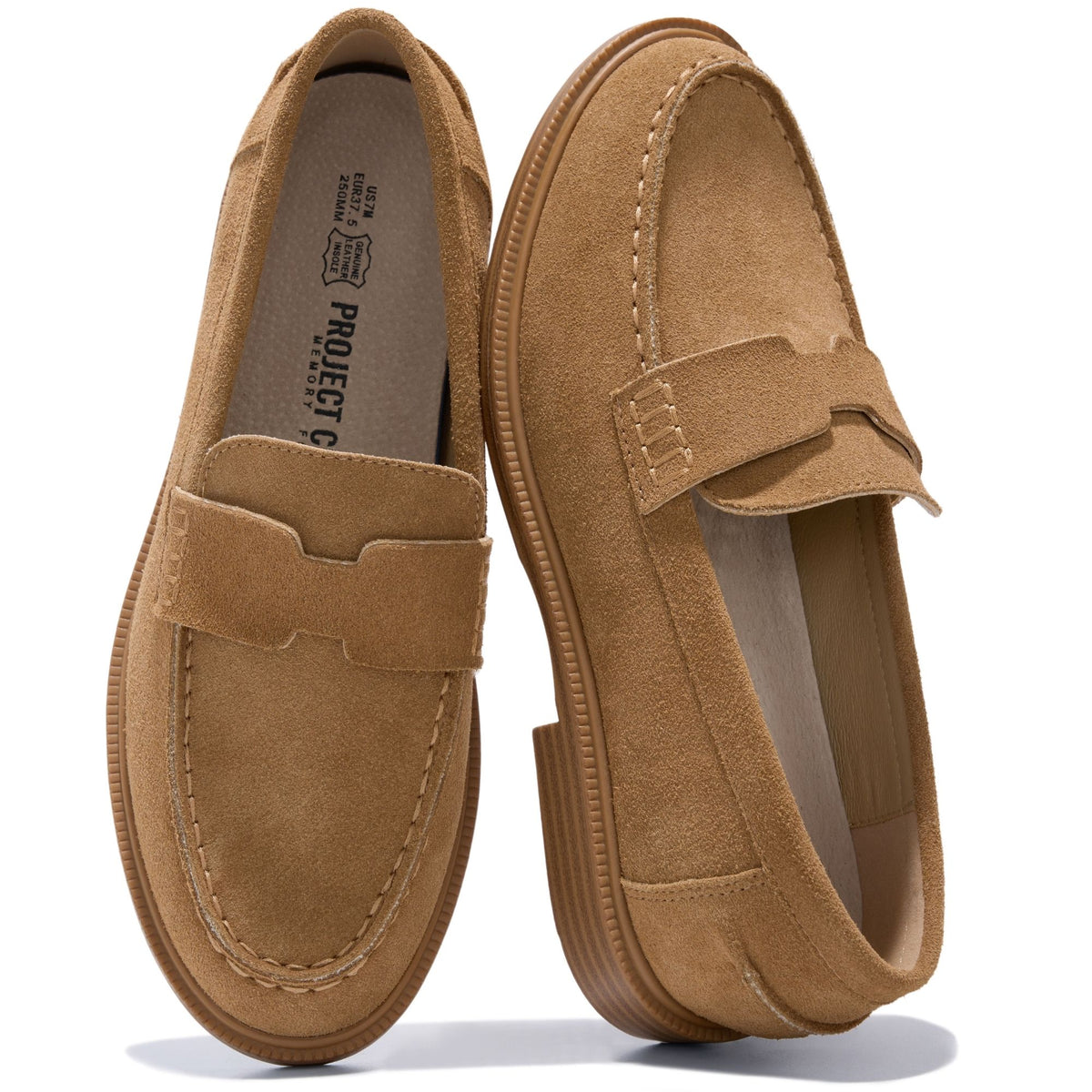 Project Cloud Women's | 100% Genuine Leather Loafers for Women | Memory Foam Insole | Lightweight | Non-Slip - Crest