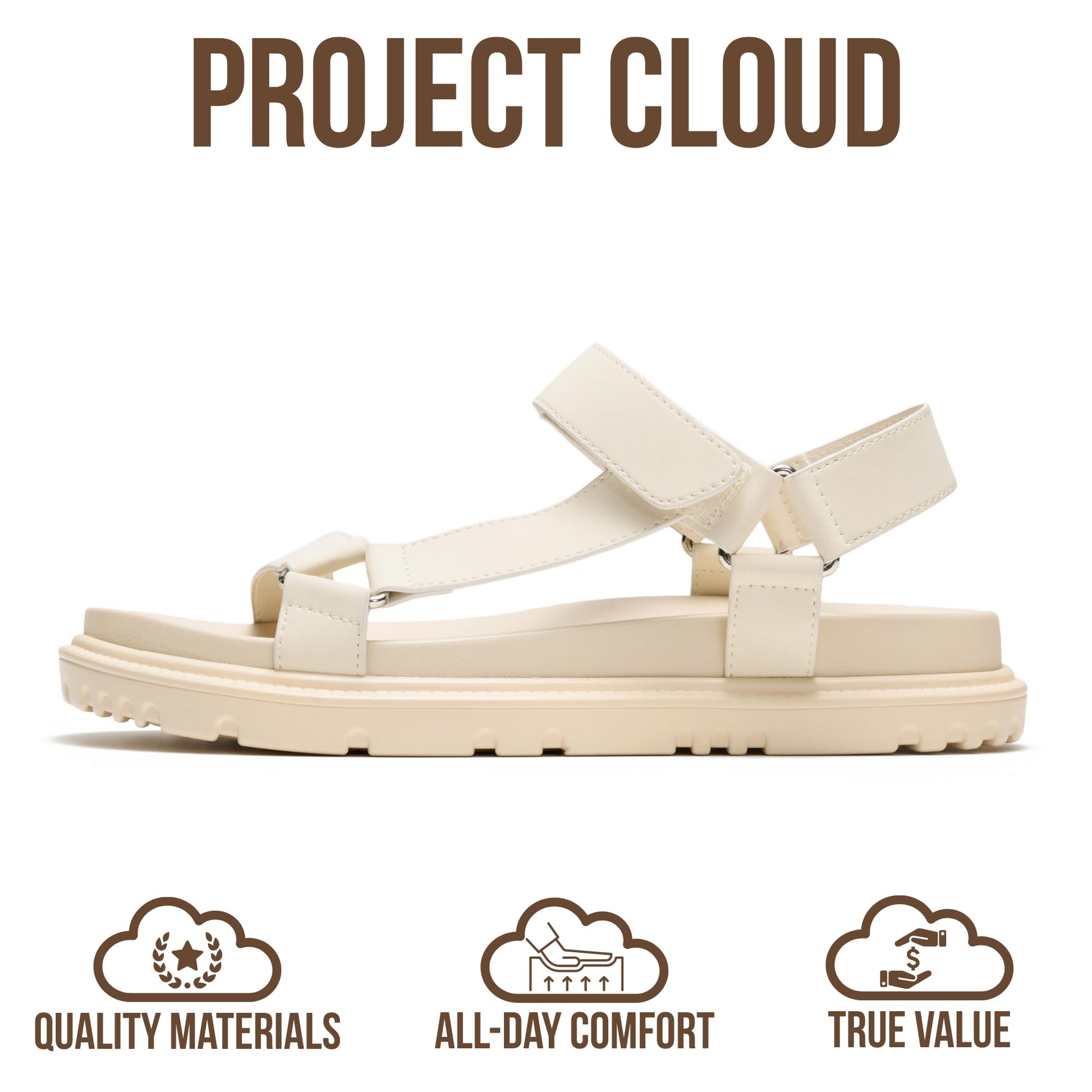 Project Cloud Women's | Eco Crafted Upper Womens Sandals | Adjustable Straps | Plush and Soft Insole | Lightweight | Non-Slip - Dagger - Project Cloud - Sandals -Shop Project Cloud premium footwear Now!