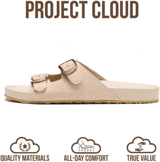 Project Cloud Women's | 100% Genuine Leather Sandals for Women | Plush & Soft Insole | Lightweight | Non-Slip - Dainty - Project Cloud - Sandals -Shop Project Cloud premium footwear Now!