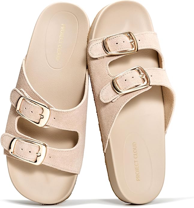 Project Cloud Women's | 100% Genuine Leather Sandals for Women | Plush & Soft Insole | Lightweight | Non-Slip - Dainty - Project Cloud - Sandals -Shop Project Cloud premium footwear Now!