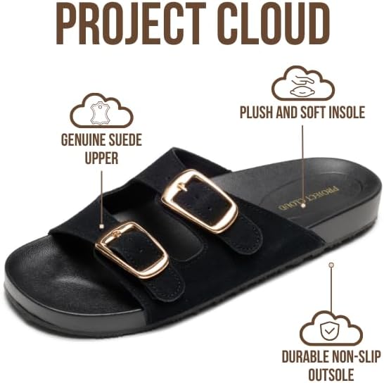 Project Cloud Women's | 100% Genuine Leather Sandals for Women | Plush & Soft Insole | Lightweight | Non-Slip - Dainty - Project Cloud - Sandals -Shop Project Cloud premium footwear Now!