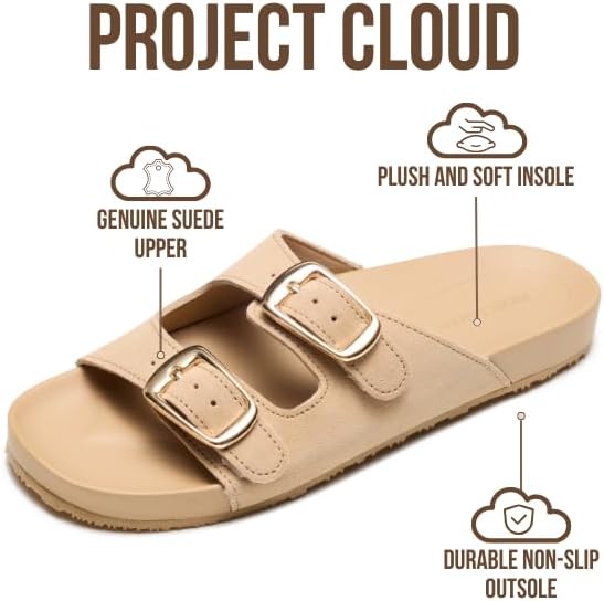 Project Cloud Women's | 100% Genuine Leather Sandals for Women | Plush & Soft Insole | Lightweight | Non-Slip - Dainty - Project Cloud - Sandals -Shop Project Cloud premium footwear Now!