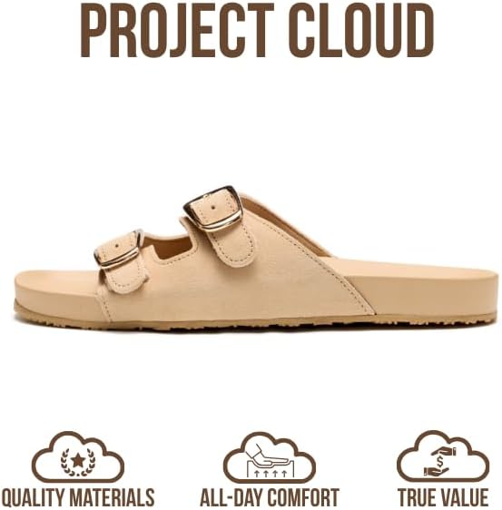 Project Cloud Women's | 100% Genuine Leather Sandals for Women | Plush & Soft Insole | Lightweight | Non-Slip - Dainty - Project Cloud - Sandals -Shop Project Cloud premium footwear Now!