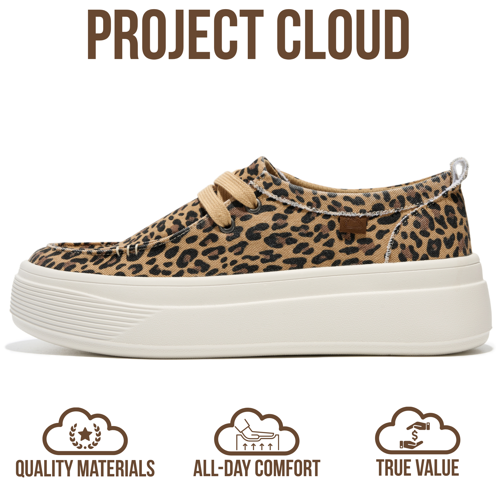 Project Cloud Women's | Canvas Platform Loafers | Smart Foam Insole | Lightweight | Non-Slip - Dana
