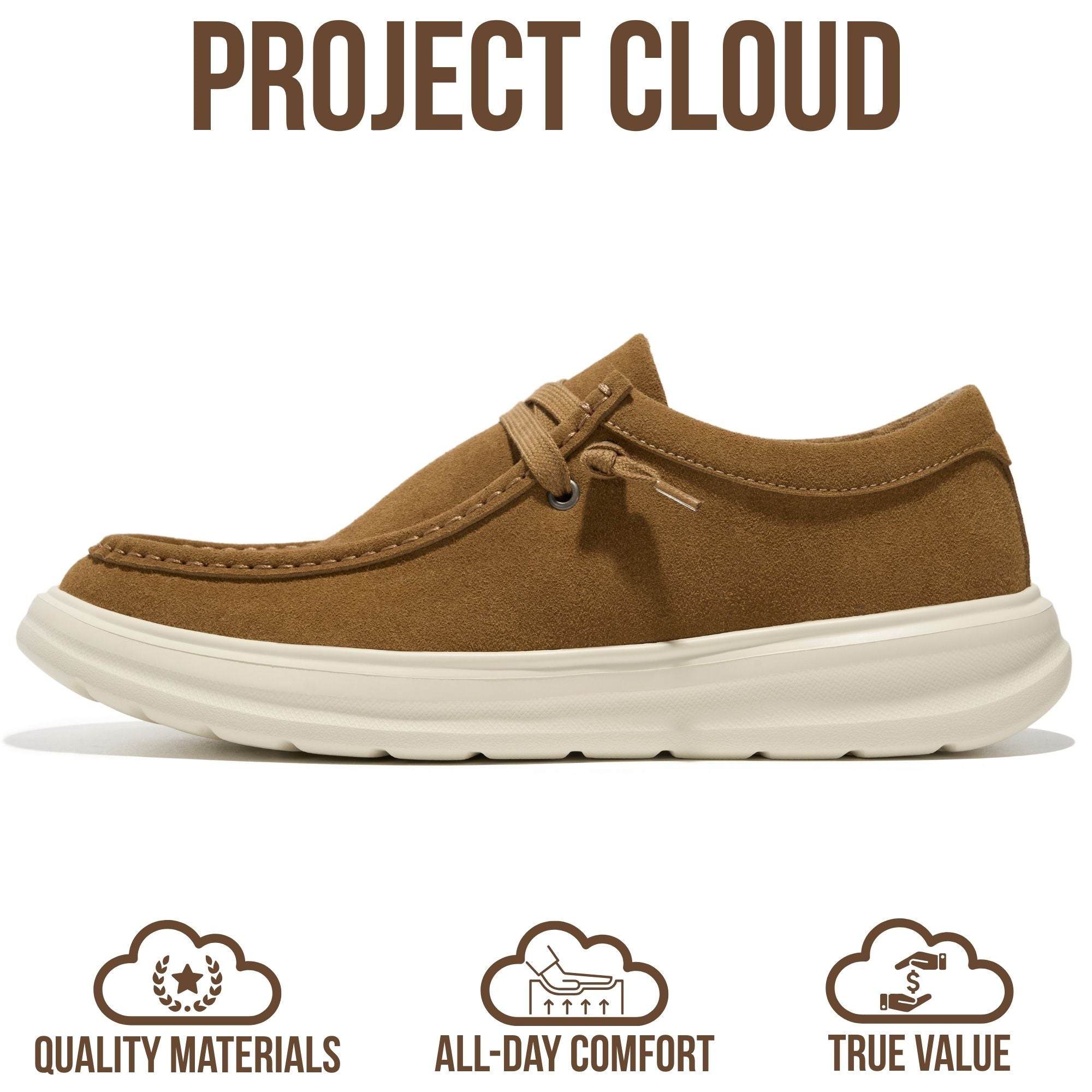 Project Cloud Men's | Genuine Leather Loafers | Smart Foam Insole | Lightweight | Non-Slip - Dante