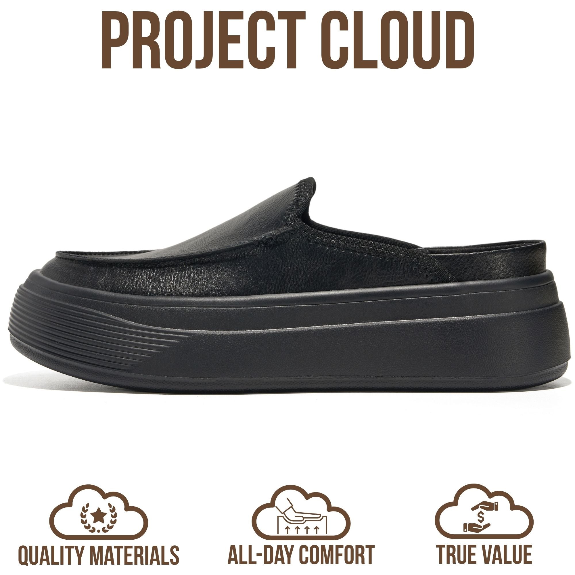 Project Cloud Women's | Genuine Leather Canvas Clogs & Mules | Smart Foam Insole | Lightweight | Non-Slip - Daphne