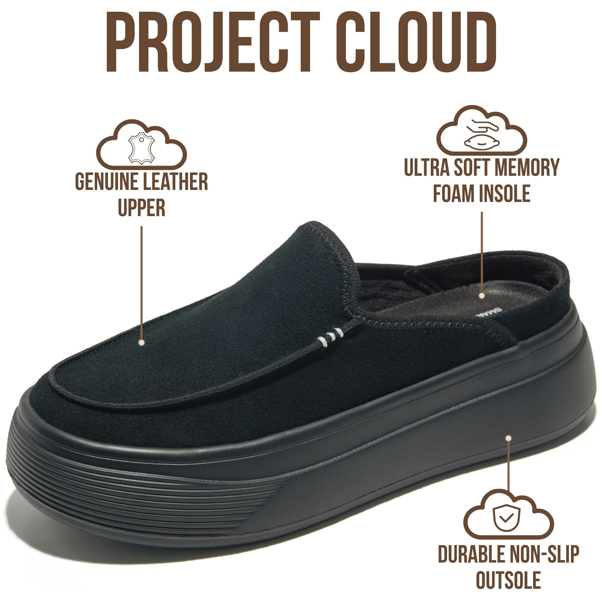 Project Cloud Women's | Genuine Leather Canvas Clogs & Mules | Smart Foam Insole | Lightweight | Non-Slip - Daphne