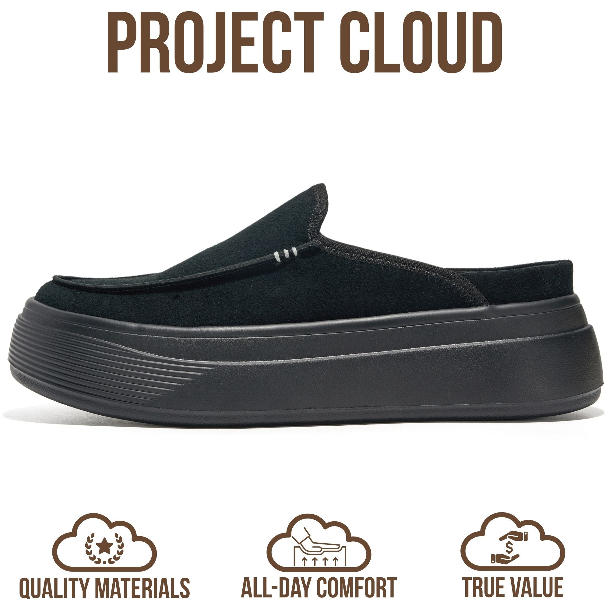 Project Cloud Women's | Genuine Leather Canvas Clogs & Mules | Smart Foam Insole | Lightweight | Non-Slip - Daphne