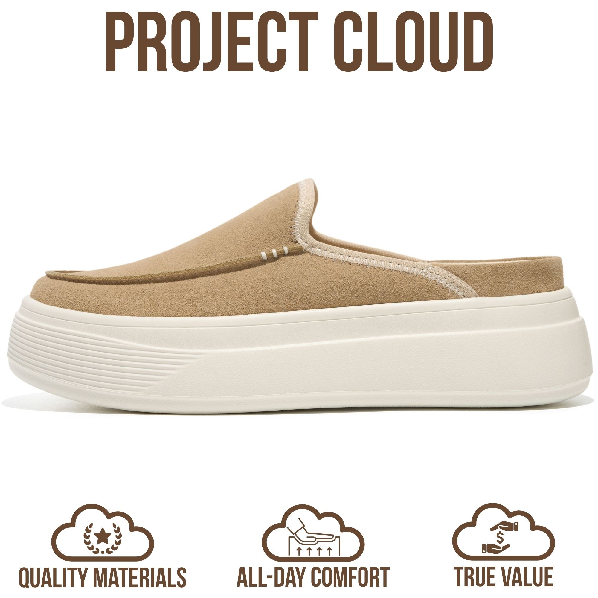 Project Cloud Women's | Genuine Leather Canvas Clogs & Mules | Smart Foam Insole | Lightweight | Non-Slip - Daphne