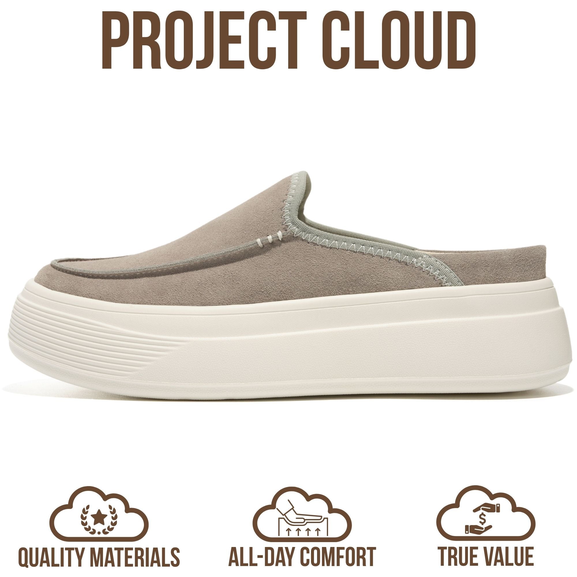 Project Cloud Women's | Genuine Leather Canvas Clogs & Mules | Smart Foam Insole | Lightweight | Non-Slip - Daphne