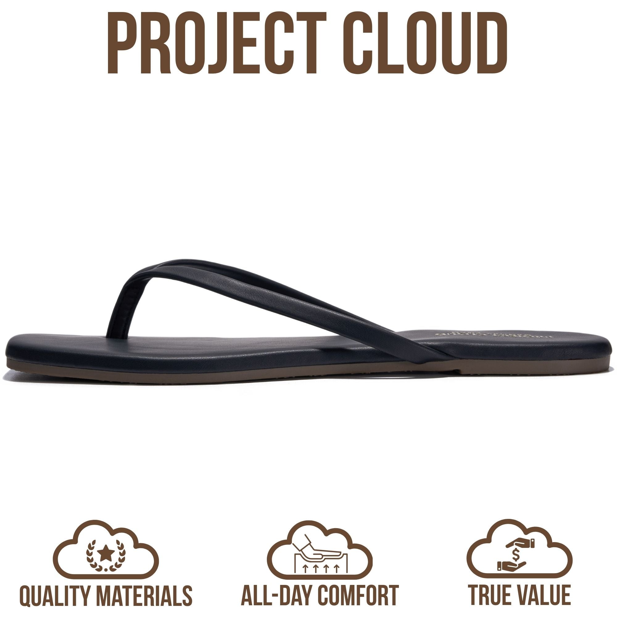 Project Cloud Women's | Square Toe Flip Flops | Memory Foam | Non-Slip - Dedication