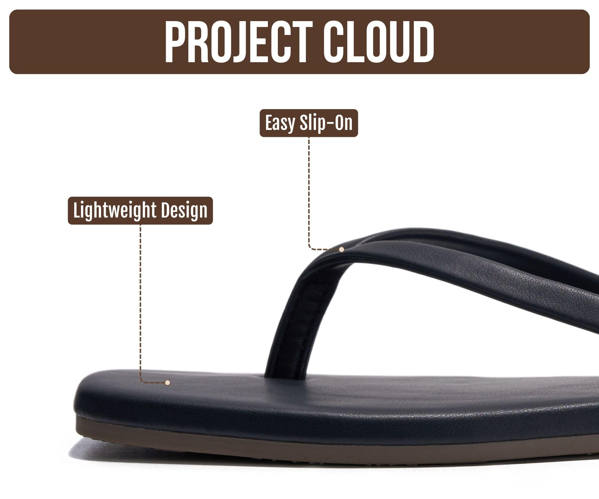 Project Cloud Women's | Square Toe Flip Flops | Memory Foam | Non-Slip - Dedication