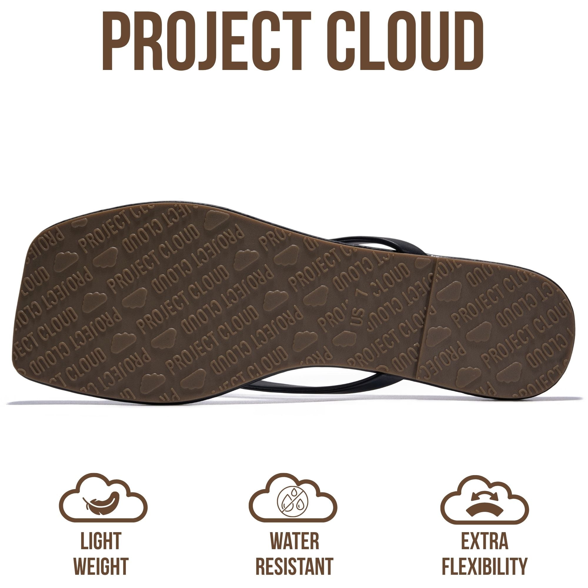 Project Cloud Women's | Square Toe Flip Flops | Memory Foam | Non-Slip - Dedication