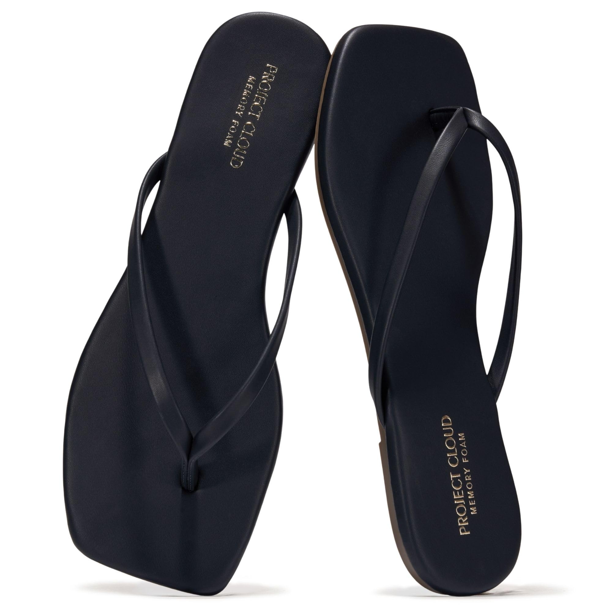 Project Cloud Women's | Square Toe Flip Flops | Memory Foam | Non-Slip - Dedication