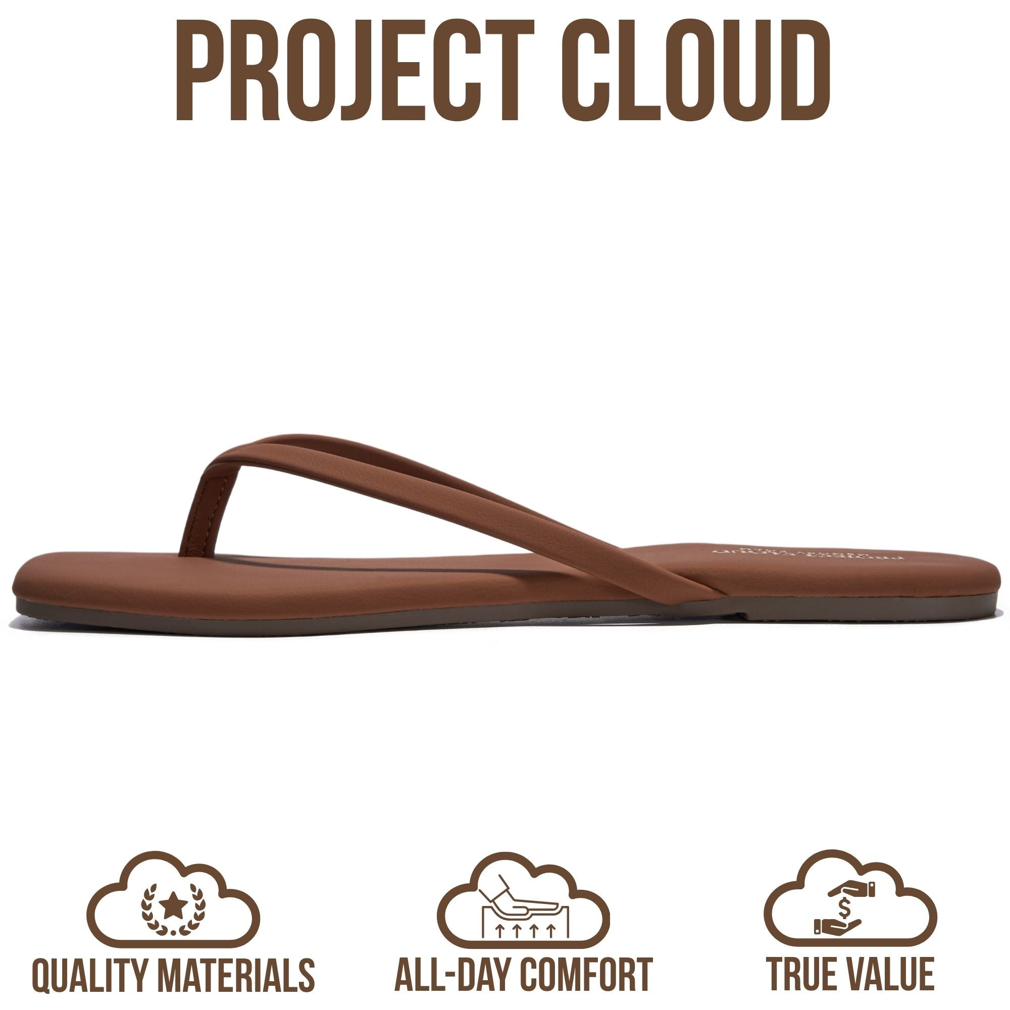 Project Cloud Women's | Square Toe Flip Flops | Memory Foam | Non-Slip - Dedication