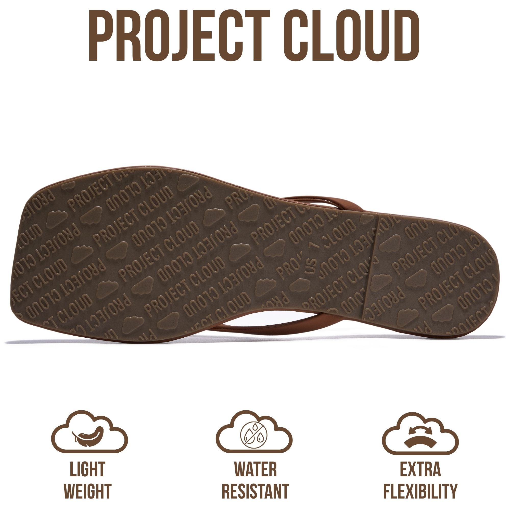 Project Cloud Women's | Square Toe Flip Flops | Memory Foam | Non-Slip - Dedication