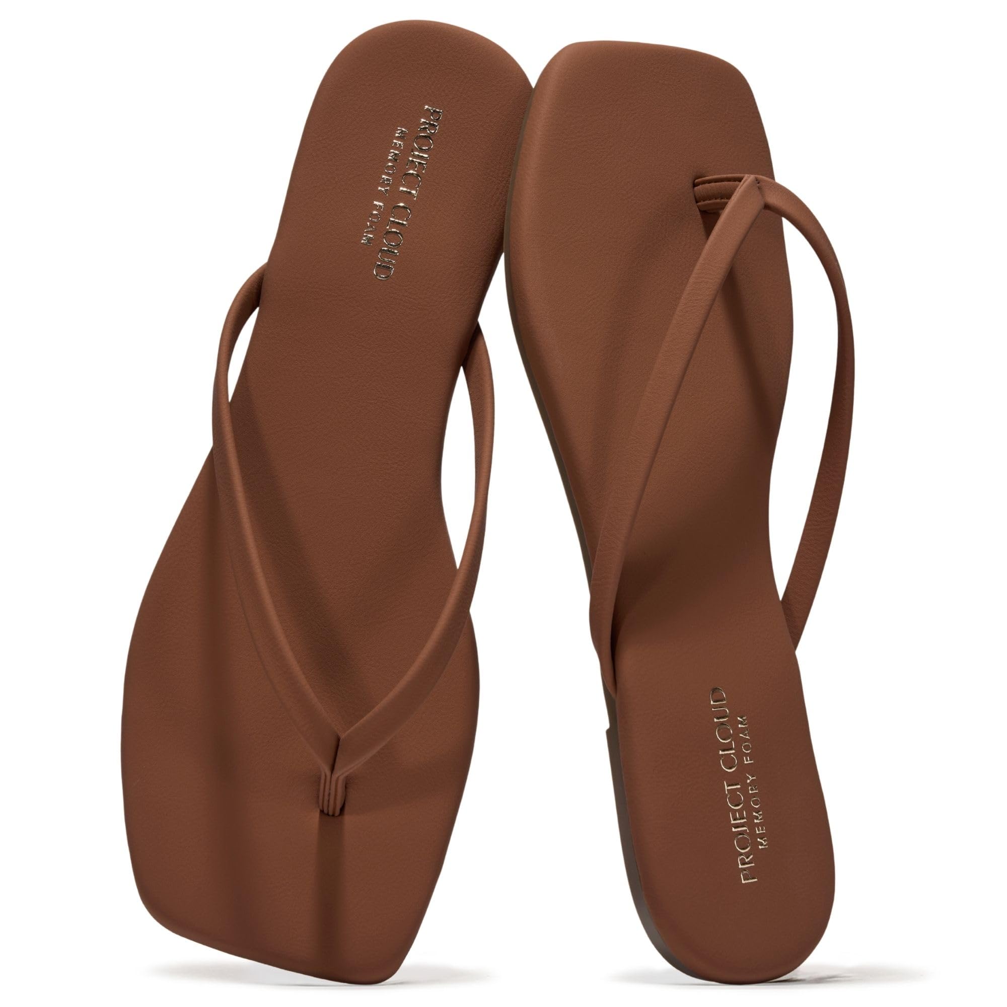 Project Cloud Women's | Square Toe Flip Flops | Memory Foam | Non-Slip - Dedication