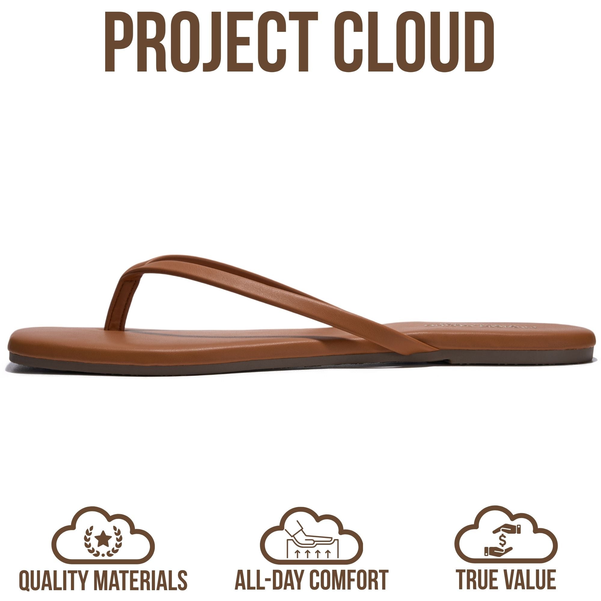 Project Cloud Women's | Square Toe Flip Flops | Memory Foam | Non-Slip - Dedication