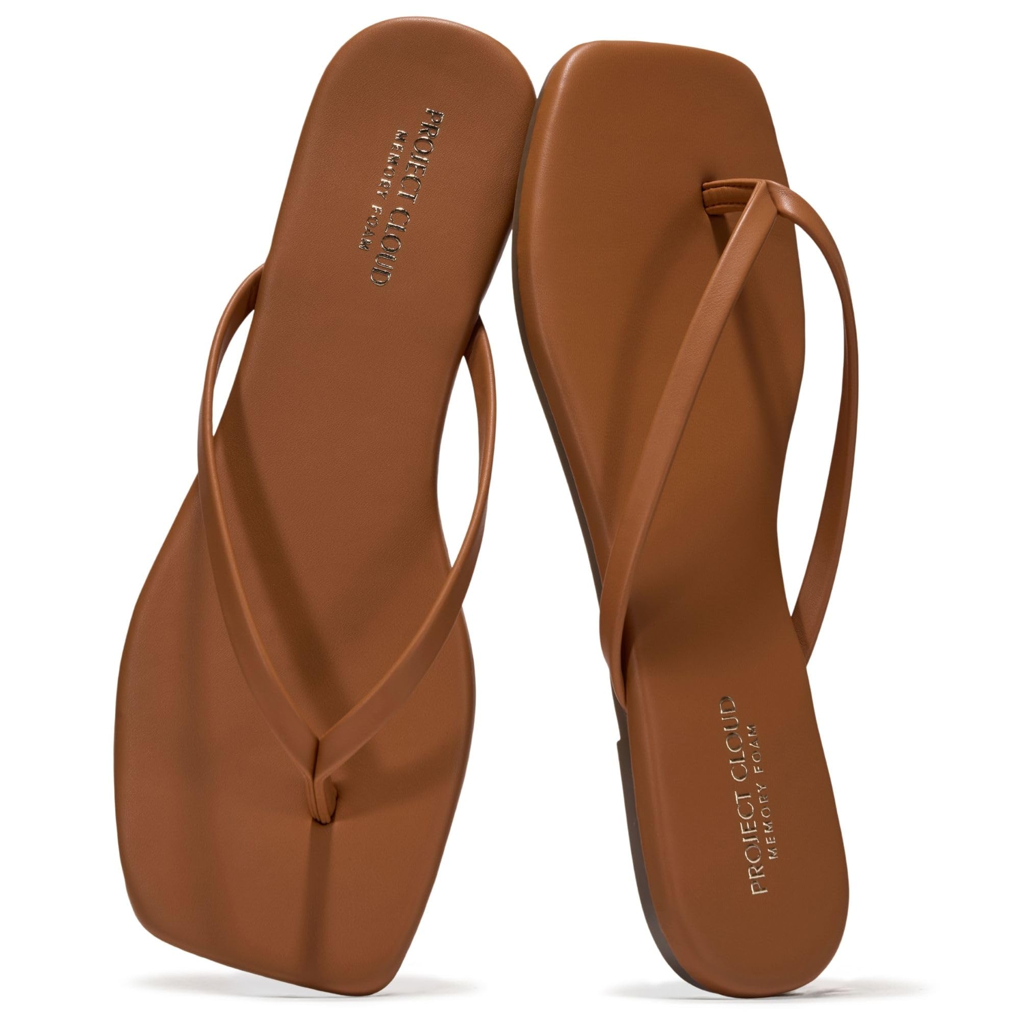 Women's Memory Foam Flip Flops | Eco-Leather Summer Sandals