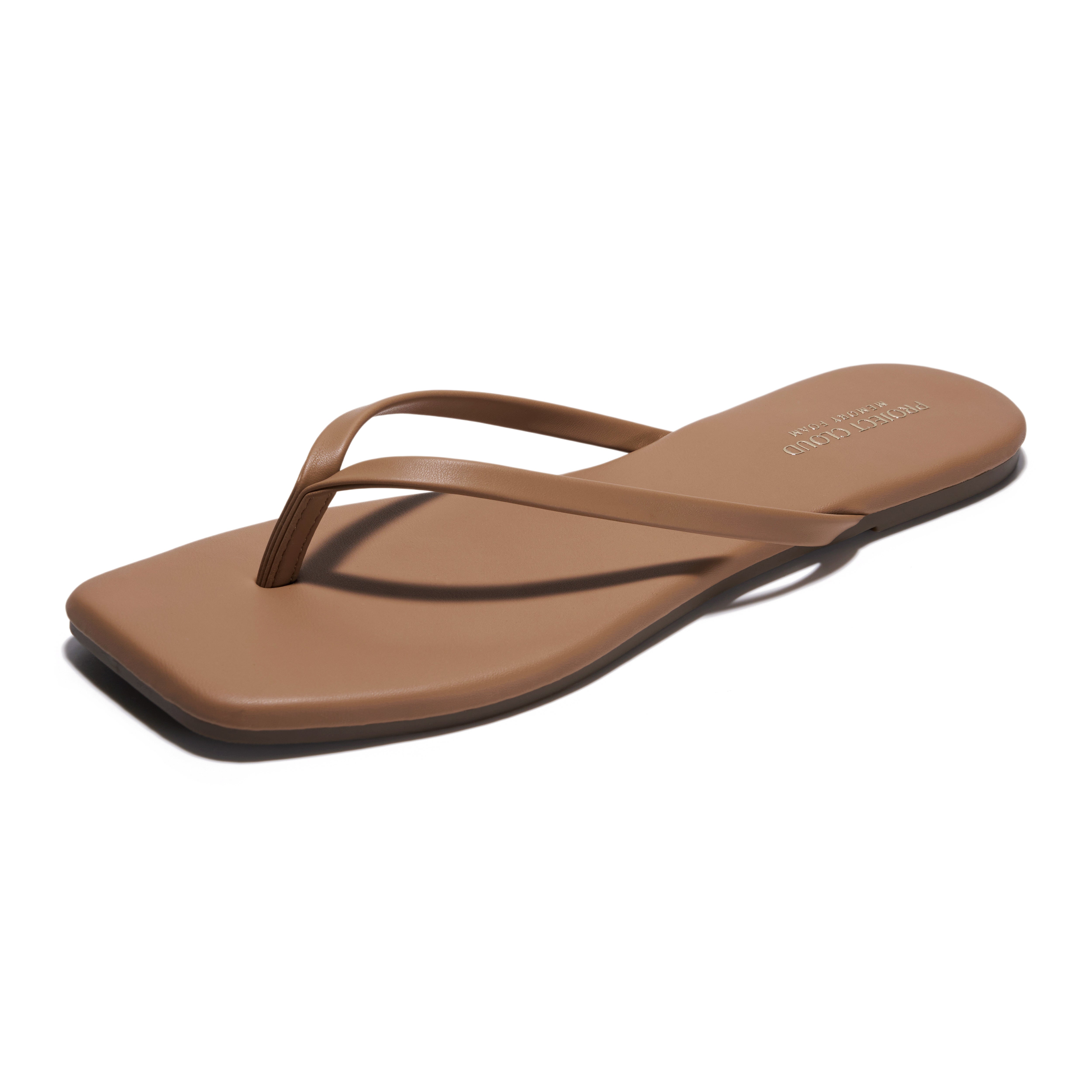 Women's Memory Foam Flip Flops | Eco-Leather Summer Sandals