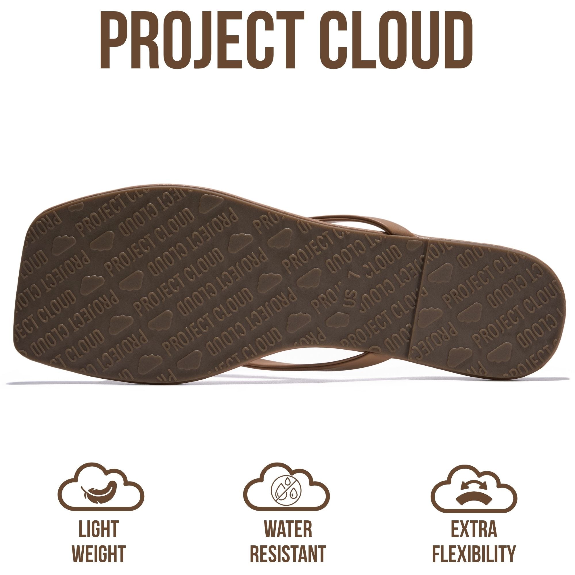 Project Cloud Women's | Square Toe Flip Flops | Memory Foam | Non-Slip - Dedication