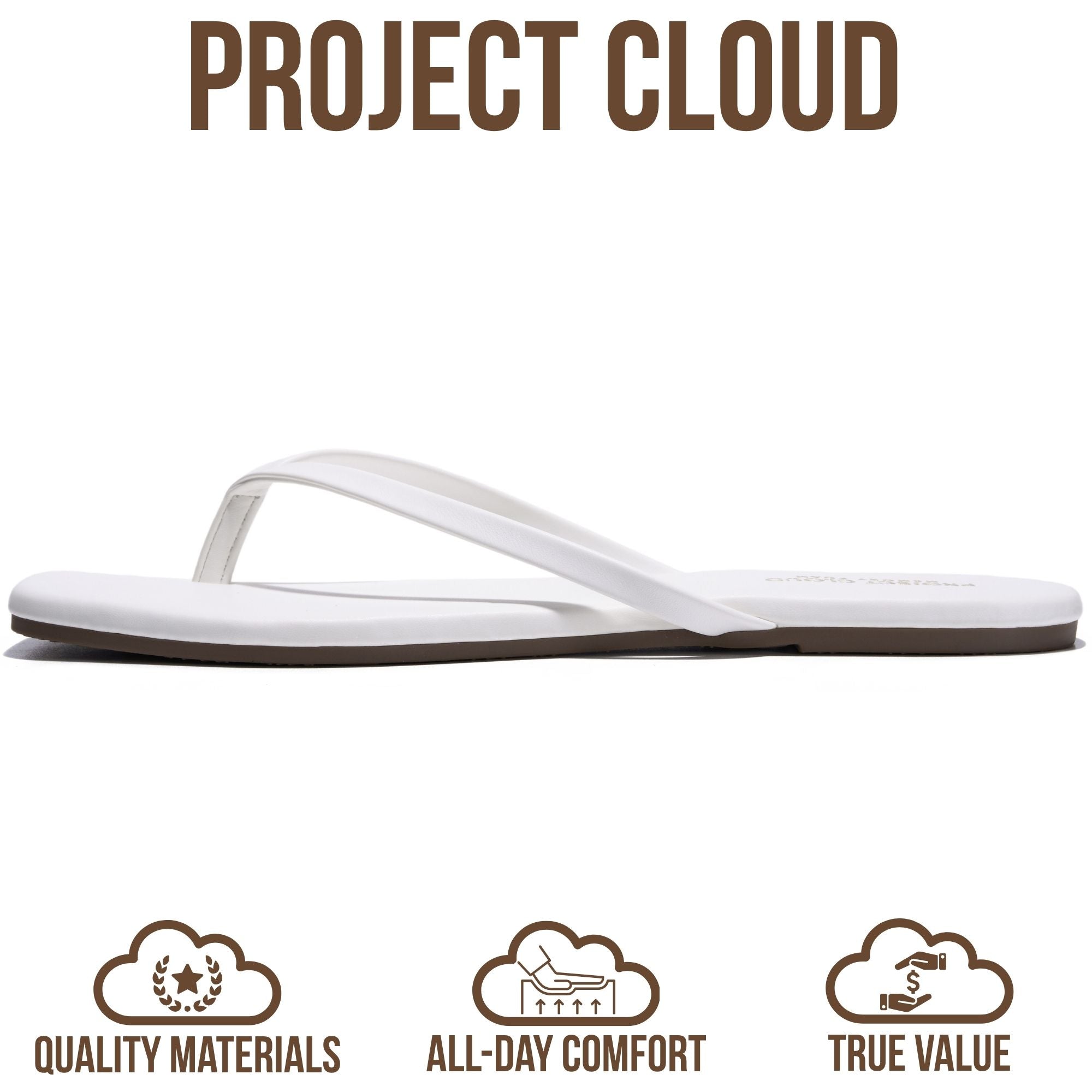 Project Cloud Women's | Square Toe Flip Flops | Memory Foam | Non-Slip - Dedication
