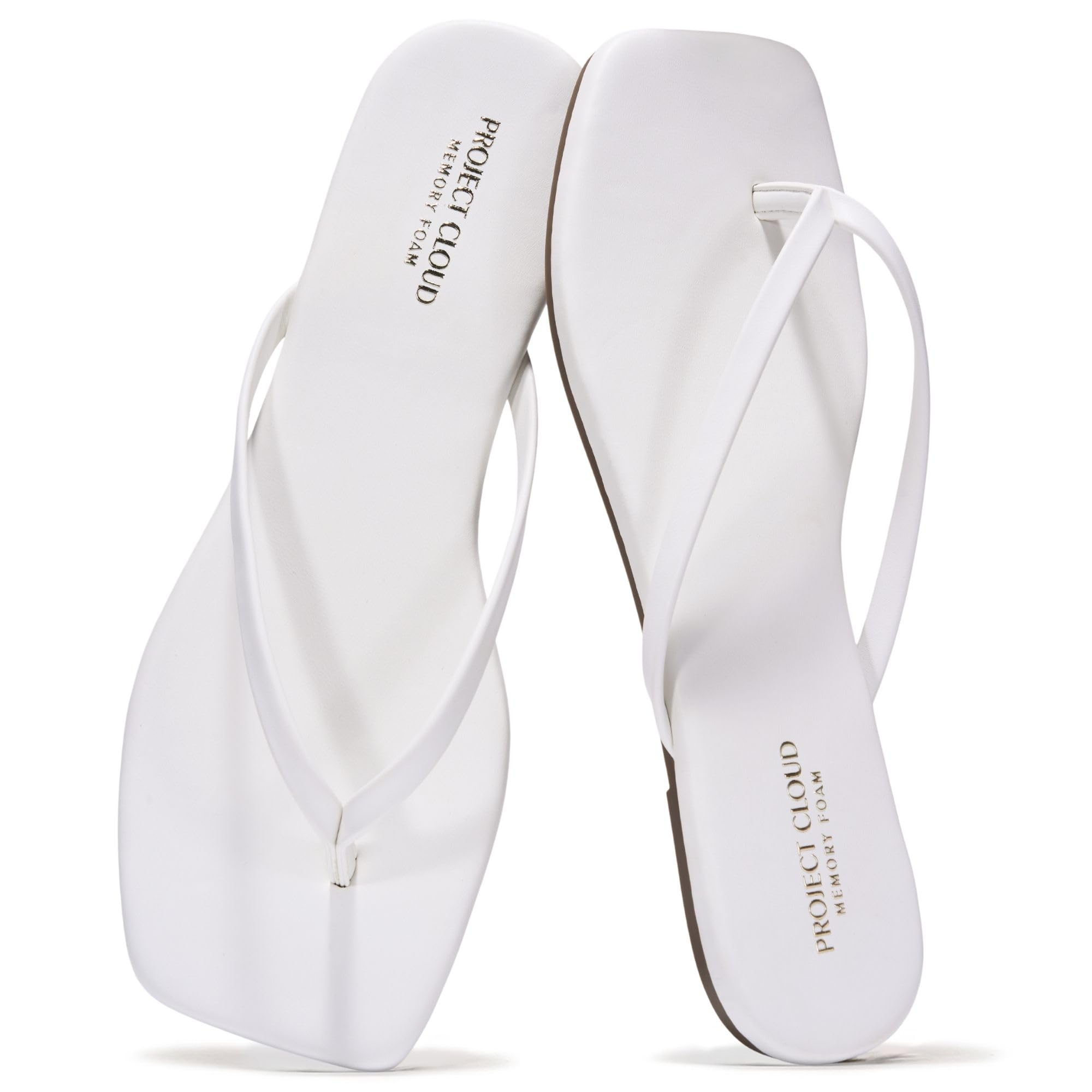 Project Cloud Women's | Square Toe Flip Flops | Memory Foam | Non-Slip - Dedication