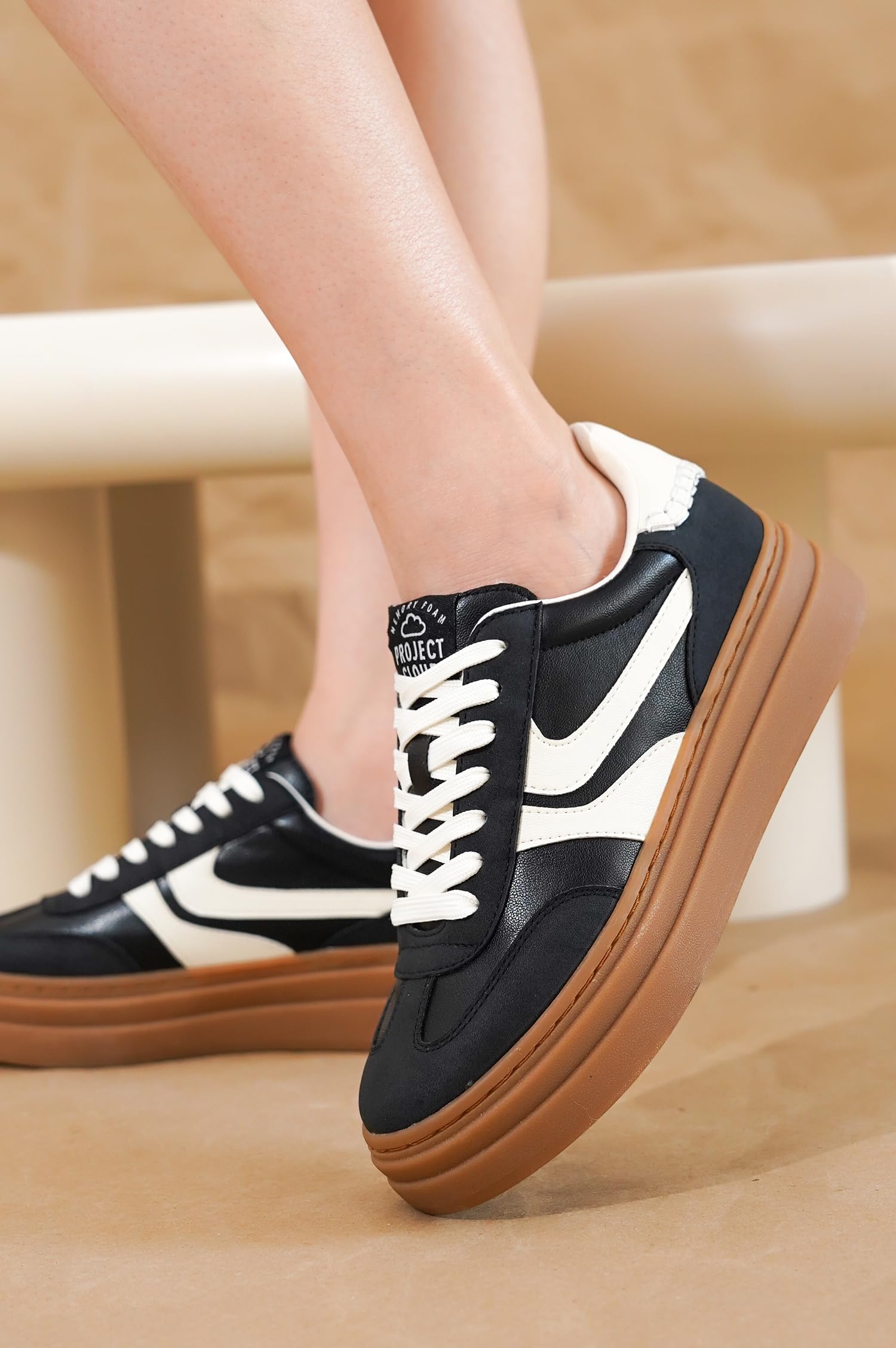Project Cloud | "Dodge" Platform Sneakers For Women | Memory Foam Insole | Lightweight | Non-Slip