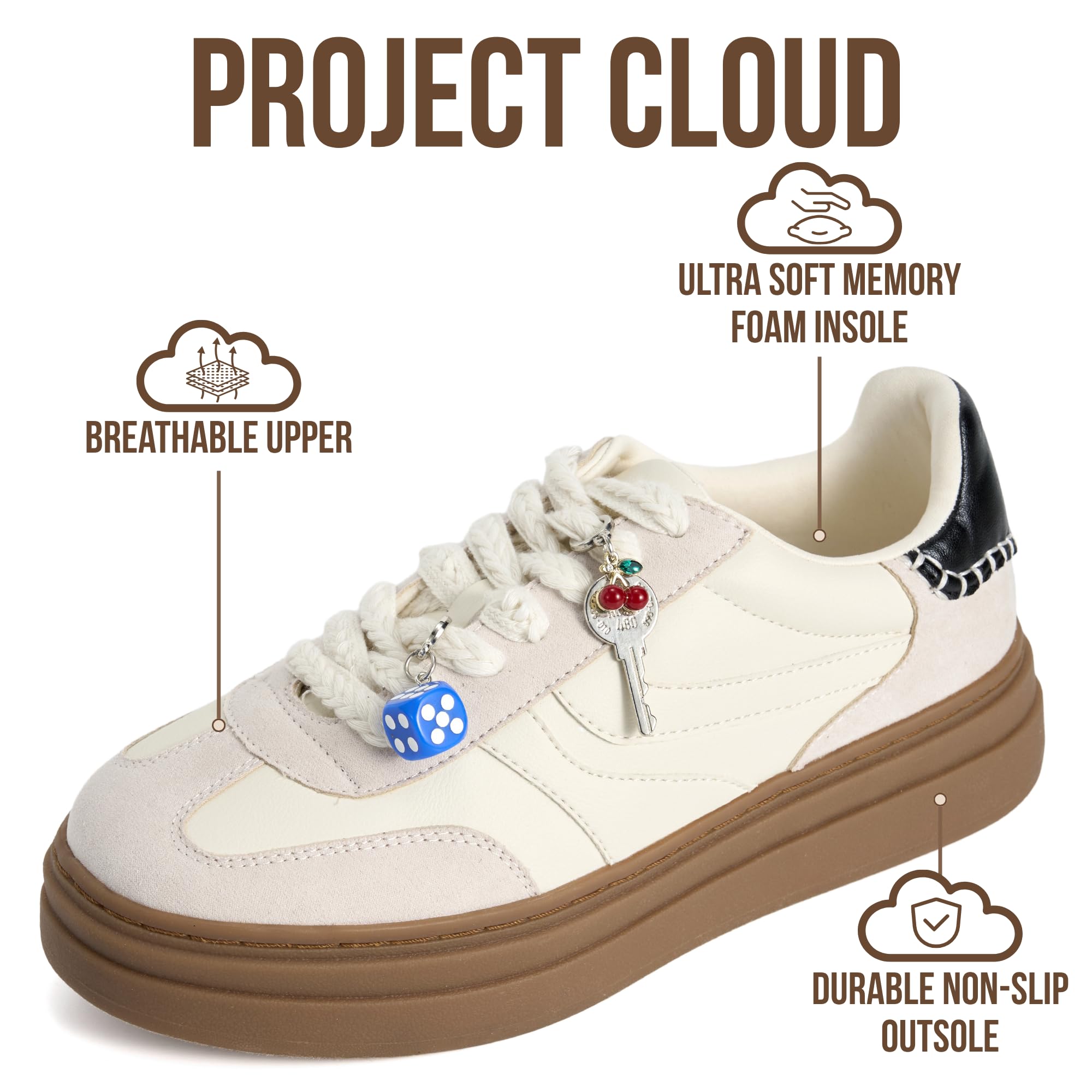 Project Cloud Women's | Platform Sneakers For Women | Memory Foam Insole | Lightweight | Non-Slip - Volley