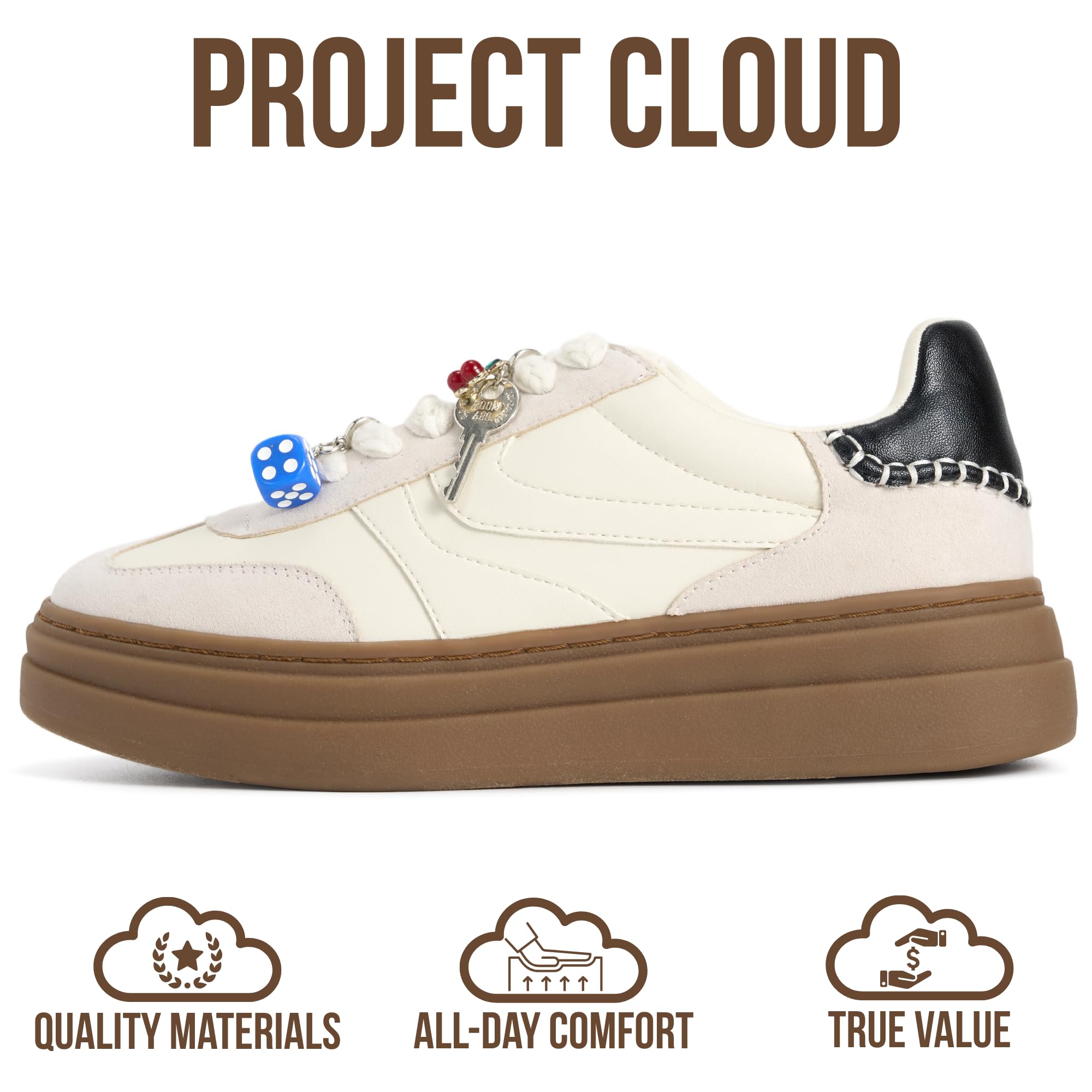 Project Cloud Women's | Platform Sneakers For Women | Memory Foam Insole | Lightweight | Non-Slip - Volley