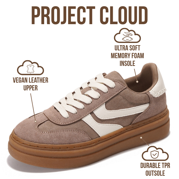 Project Cloud | "Dodge" Platform Sneakers For Women | Memory Foam Insole | Lightweight | Non-Slip