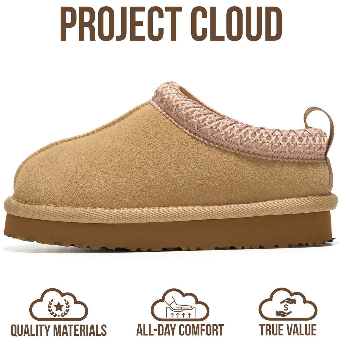 Project Cloud Kids | Pantuflas de piel de oveja australiana para niños | ProjectPlush | Ligeras | Antideslizantes - Dreamwarm