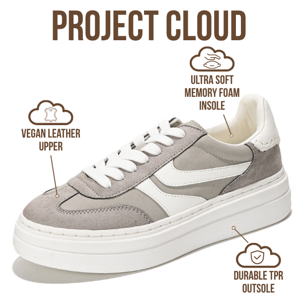 Project Cloud | "Dodge" Platform Sneakers For Women | Memory Foam Insole | Lightweight | Non-Slip