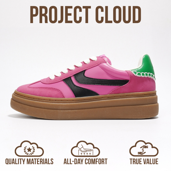 Project Cloud | "Dodge" Platform Sneakers For Women | Memory Foam Insole | Lightweight | Non-Slip