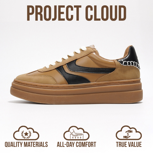 Project Cloud | "Dodge" Platform Sneakers For Women | Memory Foam Insole | Lightweight | Non-Slip