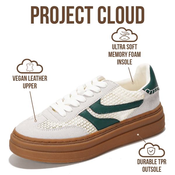 Project Cloud | "Dodge" Platform Sneakers For Women | Memory Foam Insole | Lightweight | Non-Slip