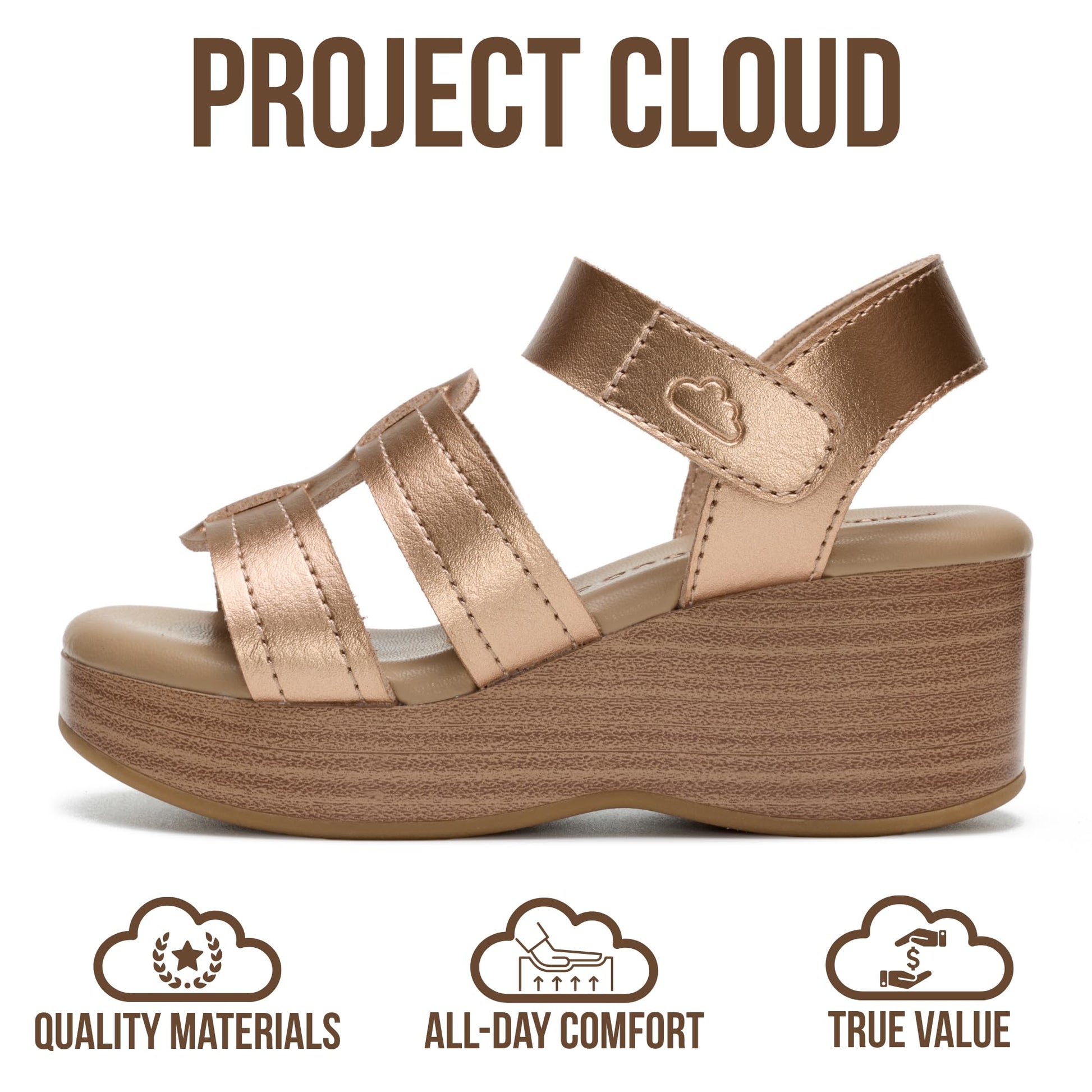 Project Cloud Kids | Dressy Beach Platform Heel | Memory Foam | Lightweight | Non-Slip - Easter Kids - Project Cloud - Sandals -Shop Project Cloud premium footwear Now!