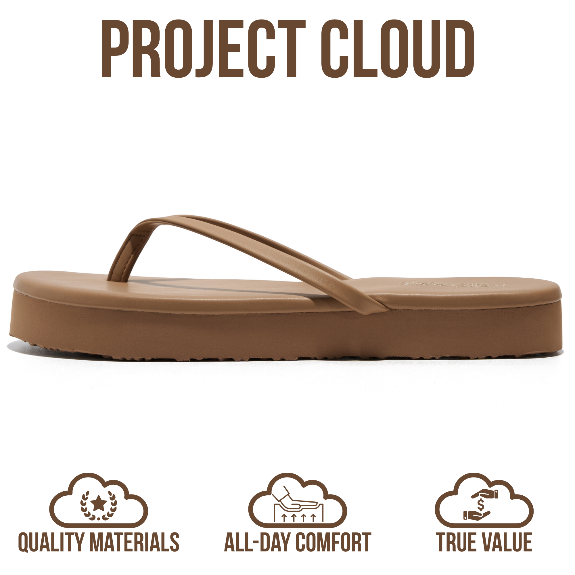 Project Cloud Women's | Summer Thong Sandals for Women 2026 | Memory Foam | Lightweight | Non-Slip - Elevation